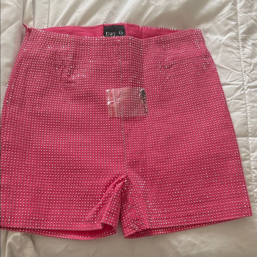 Day G Pink High Waist Studded Women's Shorts
